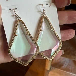 Kendra Scott clear iridescent Alexandra earrings